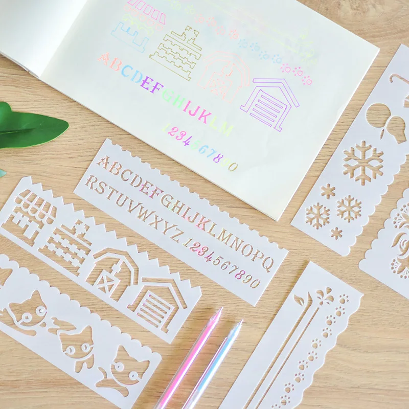 Animals Letters DIY Painting Stencil Wall Scrapbook Coloring Embossing Album Decorative Paper Card Template Hand Painted Stencil