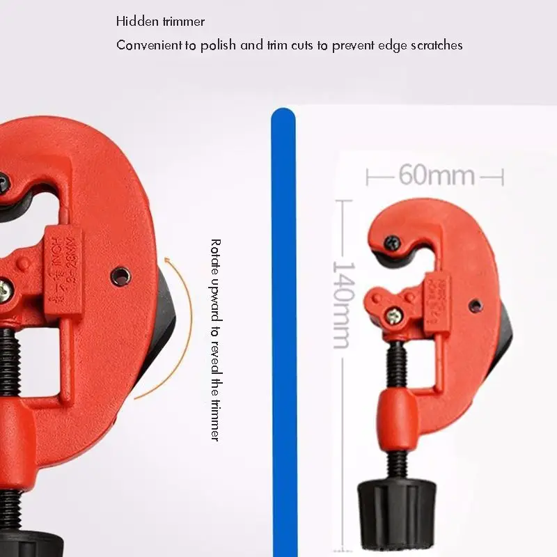 Heavy Duty Screw Feed Tubing Cutter, 3-28mm Tube Cutter Portable Brass Tube Cutter for Pipe Copper PVC Thin Stainless Steel Tube