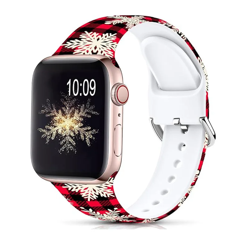 Silicone Printed Pattern Watch Strap for Apple Watch 3 4 5 6 SE 7 8 iWatch 38mm 40mm 41mm 42mm 44mm 45mm 49mm Ultra Watch Band