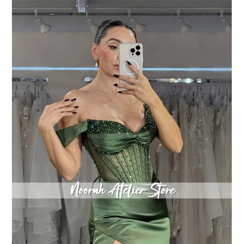 Vestido de gala personalizado, lujosos vestidos de noche para mujer para ocasiones especiales, decoración de cuentas de sirena, vestidos de graduación