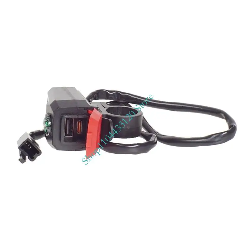 Compact 5V3A Motorcycle Chargers with Double USB Ports Waterproof Design & Direction Feature Motorcycle Phone Mount Easy to for view 5