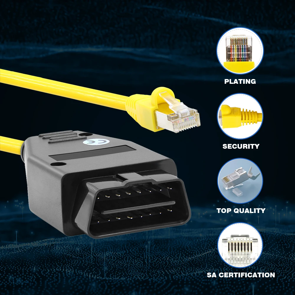 Кабель ENET для BMW F-серии, диагностический кабель Ethernet-OBD2, совместимый с E-SYS ICOM для программирования скрытых функций.