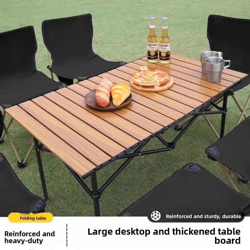 Outdoor Folding Table Egg Roll Style Camping Equipment Complete Set Tables Chairs Portable Street Vending Folding Table Camping
