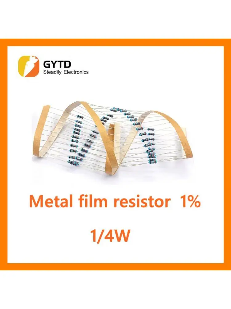 

100PCS 1/4W 1% Metal Film Resistor Components Color Ring 0.25W 0R 0.1R 10R 100R 1K 10K 100K 1M 4.7R 47R 470R 4.7K 47K