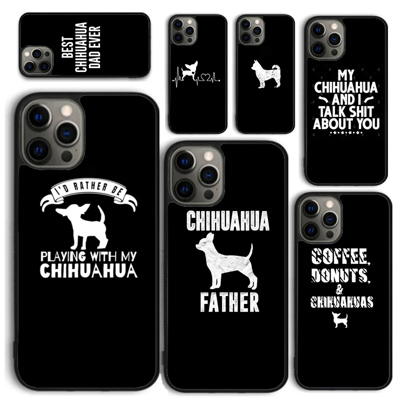 Heartbeat Chihuahua Puppy Dog Phone Case for iPhone 16 15 14 12 13 mini PLUS X XS XR 11 PRO MAX Back Cover Fundas