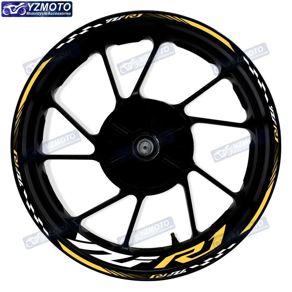 

For Yamaha YZF R1 motorcycle accessories 17 inch front and rear rims decals waterproof reflective wheel hub decorate stickers