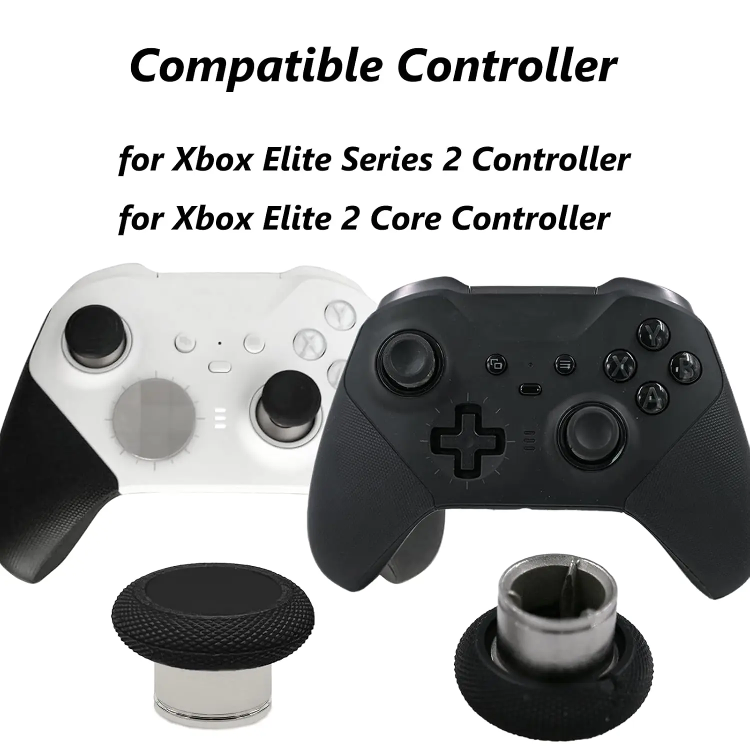 Xbox Elite 시리즈 2 코어 컨트롤러용 짧은 금속 썸스틱 교체 2개, Xbox Elite 시리즈 2 Controll용 썸스틱