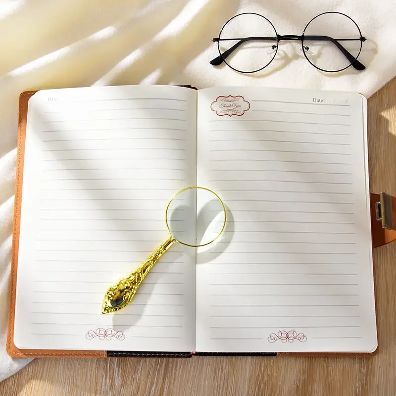 A5 Vintage Password Book, Privacy Diary with Lock, Thickened Student Notebook with Password Lock, Stationery Notebook.Cuaderno.