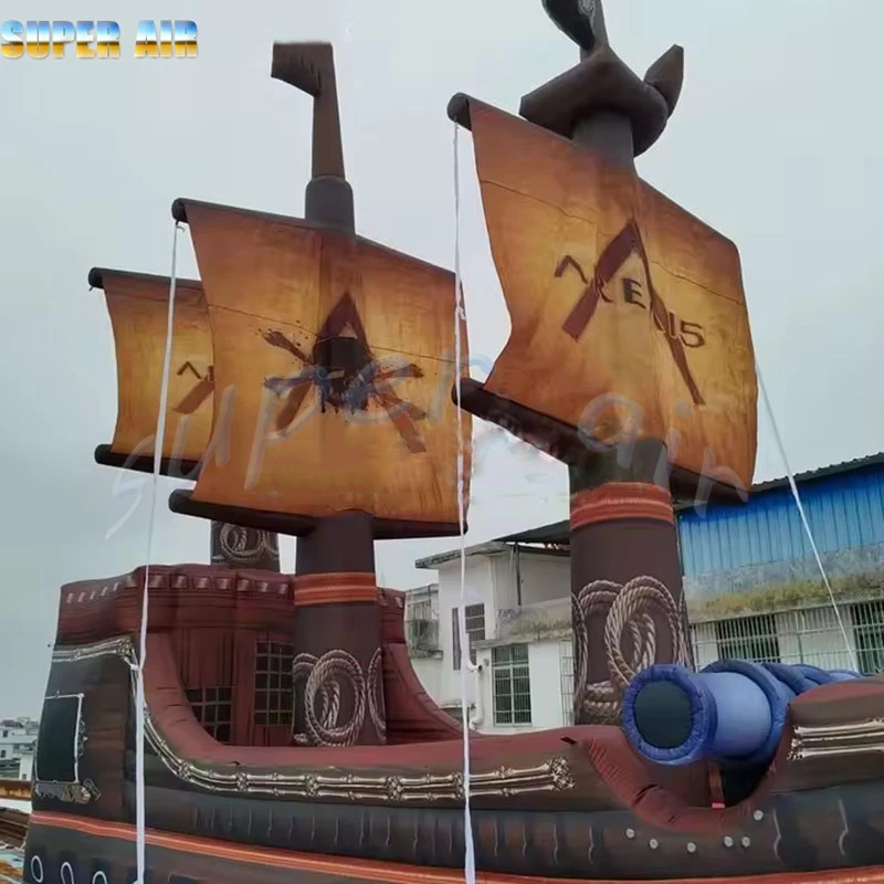 Ballon gonflable géant Commercial de bateau de pirate avec le ventilateur pour les jeux d'enfants