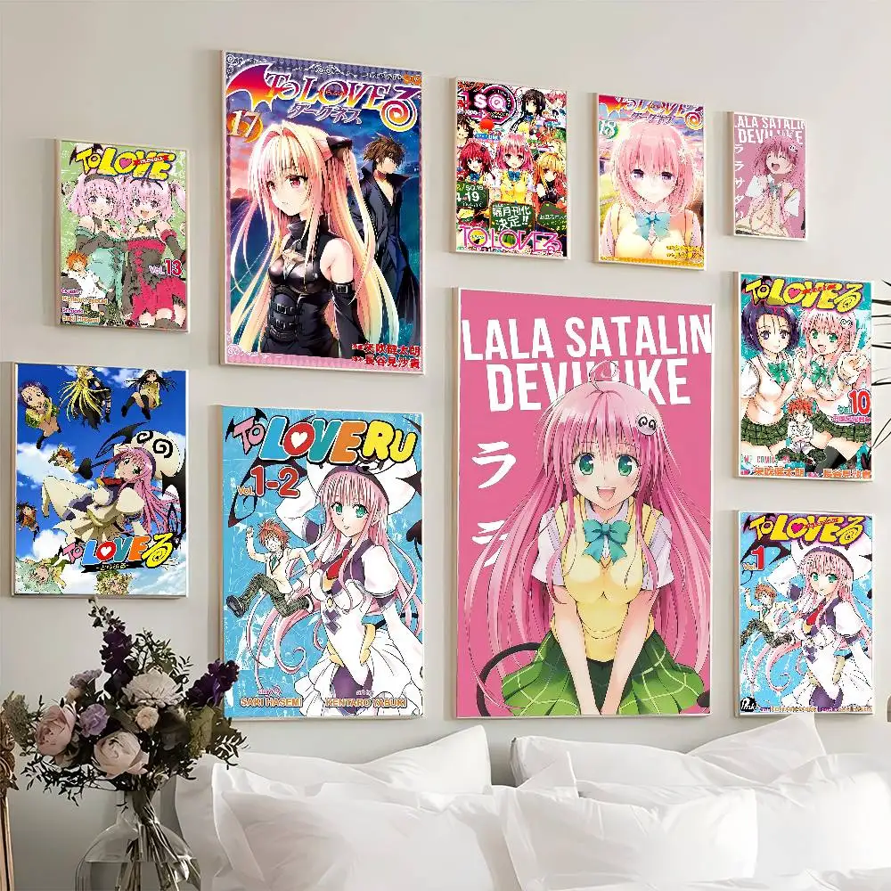 To Love Ru الفيلم الكلاسيكي ذاتية اللصق ملصق فني ورق أبيض يطبع الملصقات الفنية ديكور المنزل