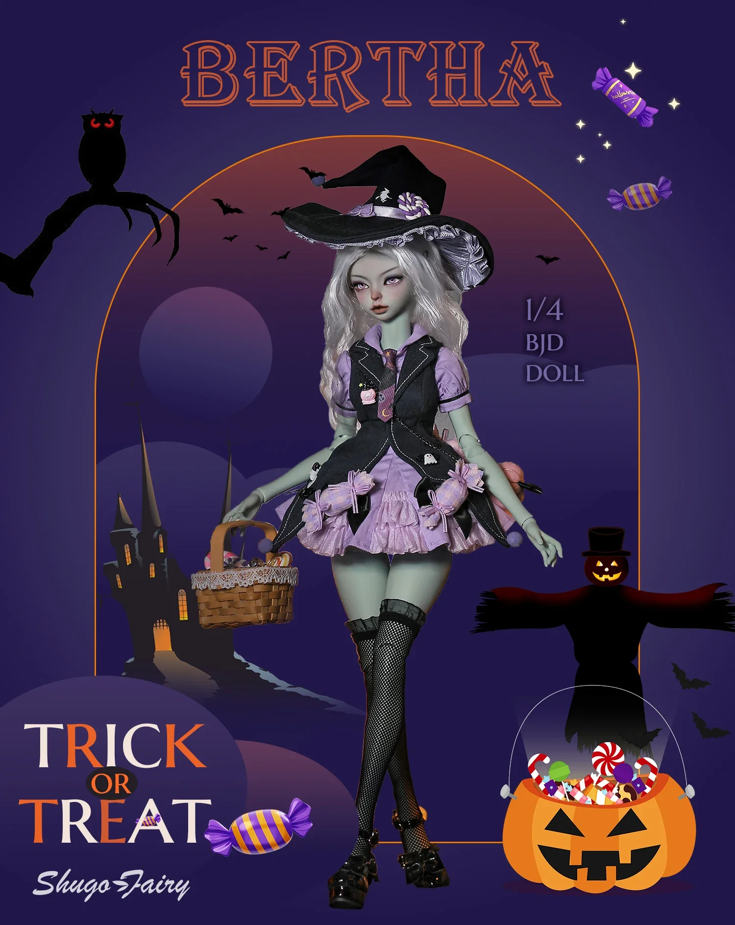 1/4 Bjd Doll Bariy Big Chest Halloween Troublemaker Candies Costume Fullset Lolita Ball Jointed Dolls Best  Halloween gift