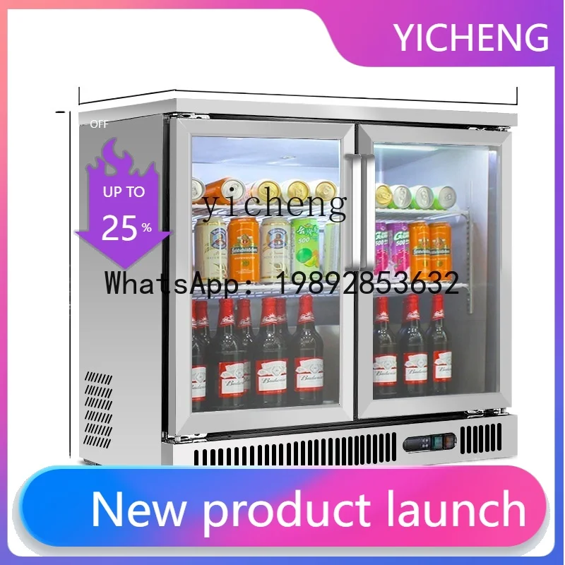 BX   Bar Beer Cabinet Display Cabinet Refrigerated Cabinet Small Vertical Commercial Freezer Double Door Drinks