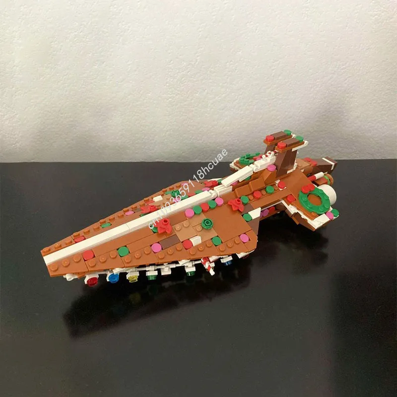 

New 508pcs Gingerbread Venator StarDestroyer Model Star Battle Building Blocks Diy Education Assembly Toys Kids Christmas Gifts