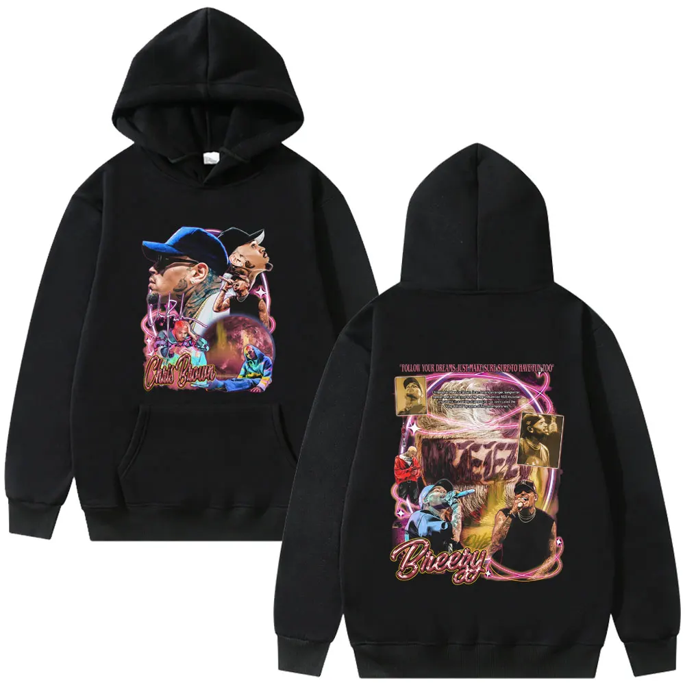 

Rapper Chris Brown Breezy Bowl XX Tour 2025 Hoodie Men Women Hip Hop Fashion Pop Music Streetwear Men's Casual Vintage Hoodies