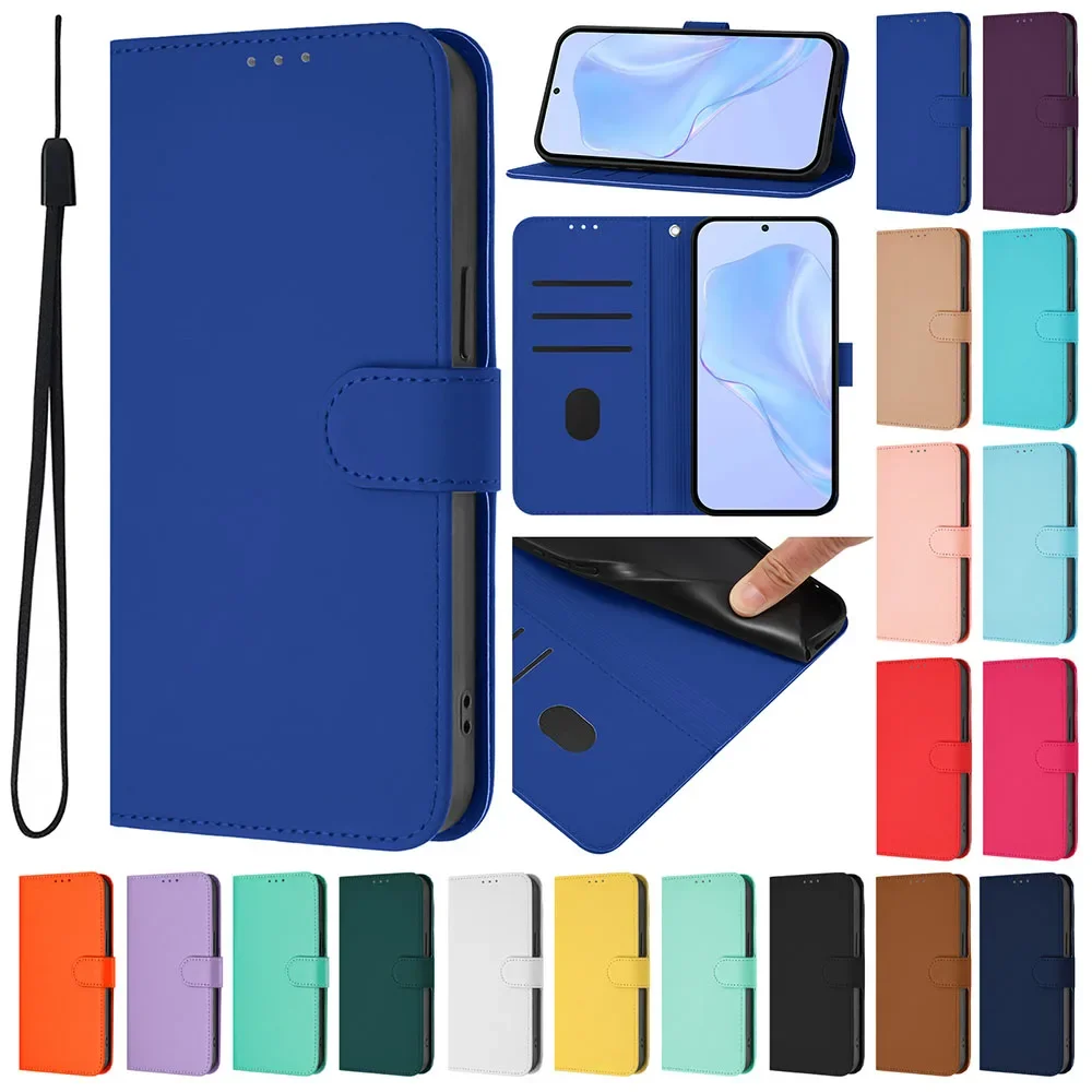 Classic Solid Color Leather Flip Case For Nokia C02 C12 C22 C32 C300 G10 G20 G22 X10 X20 X30 XR20 Wallet Stand Phone Cover Shell