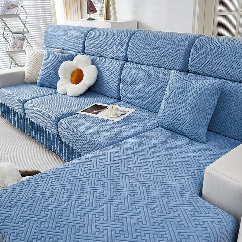 Geometrische Sofabezüge für Wohnzimmer, elastische Ecksofabezüge, Ecklounge-Bezüge in L-Form, Chaiselongue-Schonbezüge