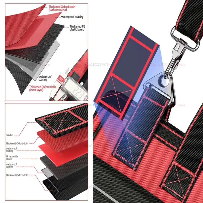 أظافر فولاذية مقاومة للماء من قماش أكسفورد، إدراجات وظيفية لزيادة سعة تحميل متينة لتخزين ورشة عمل البناء