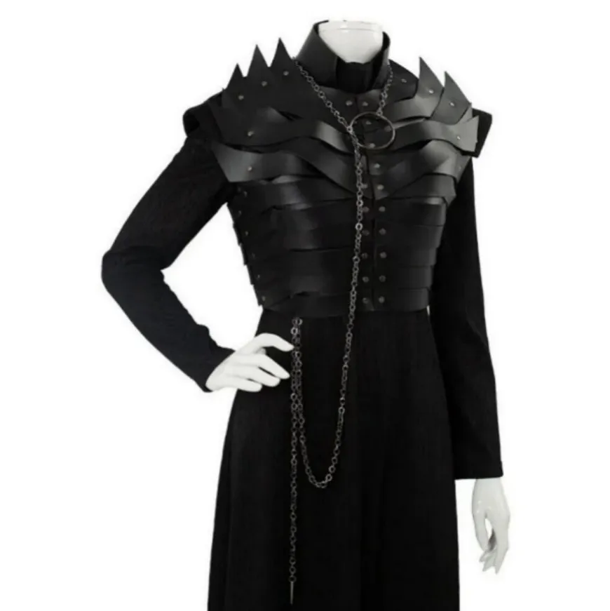 New Anime Cosplay Costume Sansa Stark Leather Jacket Black Carnival Adult Customization