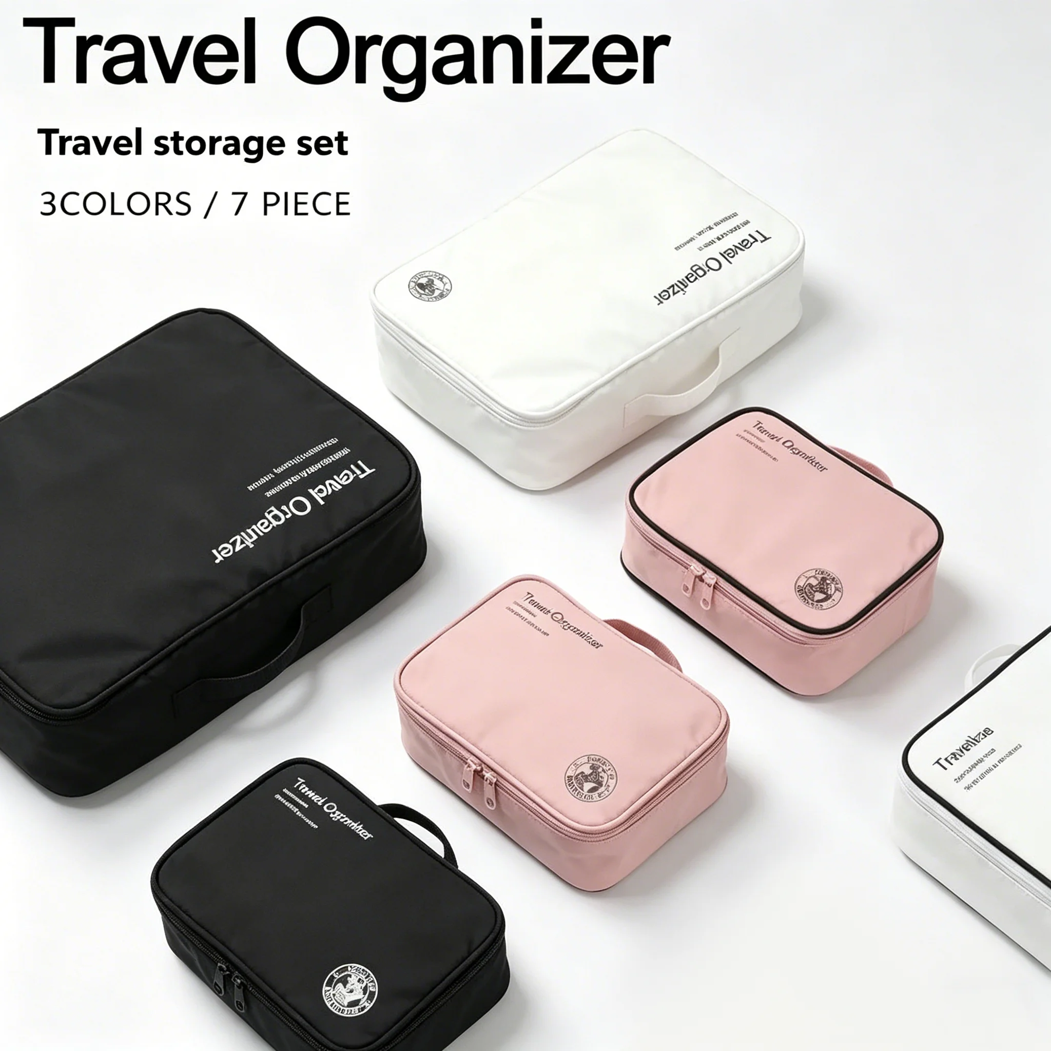 

Набор дорожных сумок-органайзеров для хранения, 7 шт., упаковочные кубики для чемоданов, портативный шкаф, багаж, одежда, нижнее белье, аккуратная сумочка для обуви