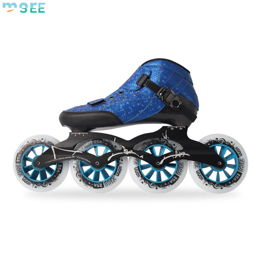 Tipis 100mm * 4/110mm * 3/110mm * 4 tingkat tinggi profesional serat karbon Inline sepatu roda kecepatan