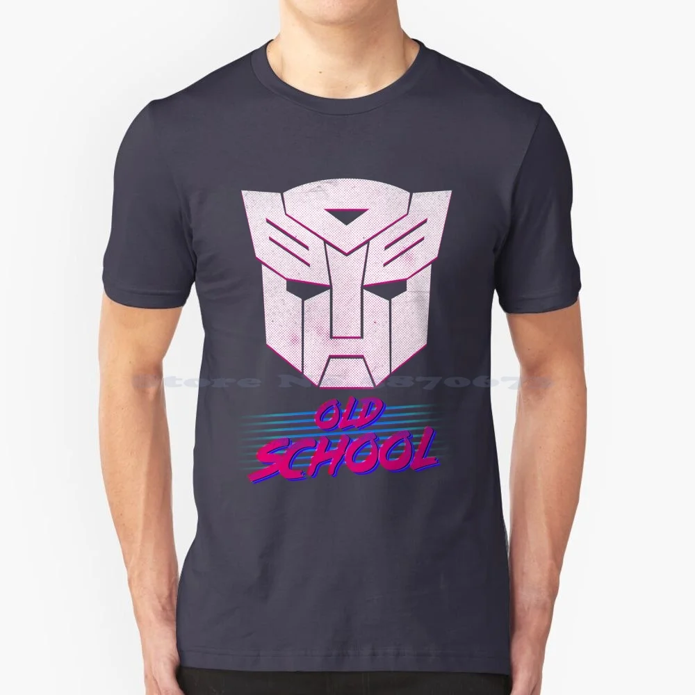 Old School T Shirt 100% Cotton Tee 80s Retro Classic Geek Autobots Serie Cartoon Robot Movie Old School