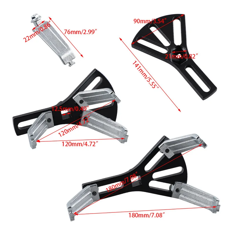 Universal 3-Jaw Adjustable Fuel Tank Cap Wrench Multi-function Fuel Pump Lid Removal Spanner Auto Maintenance Repair Tool