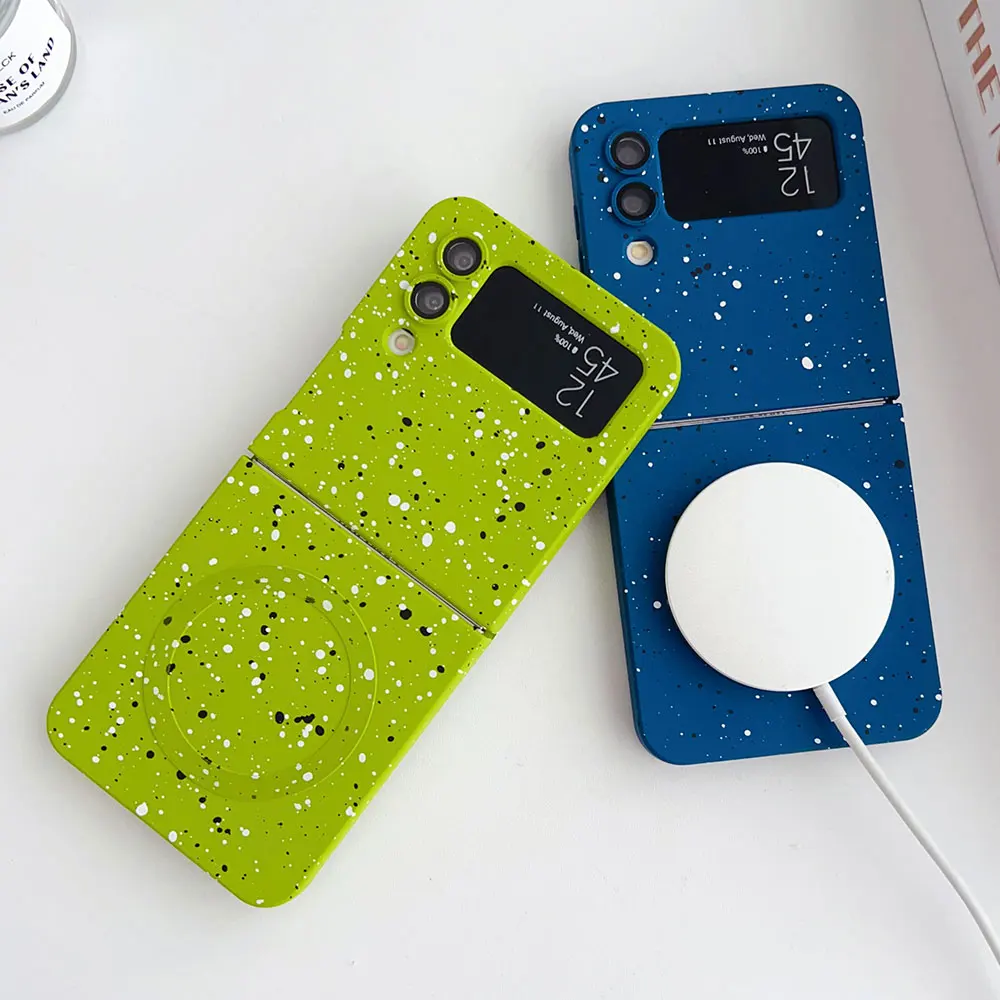 

Magnetic for Samsung Galaxy Z Flip 6 5 4 3 5G Case Wireless Charging for Magsafe Soft Matte Star Cover Fold Shell Fundas
