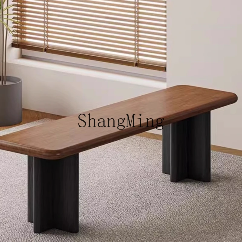 

SM antique bench dining chair solid wood retro shoe changing bench bedroom bedside clothing household bedside stool