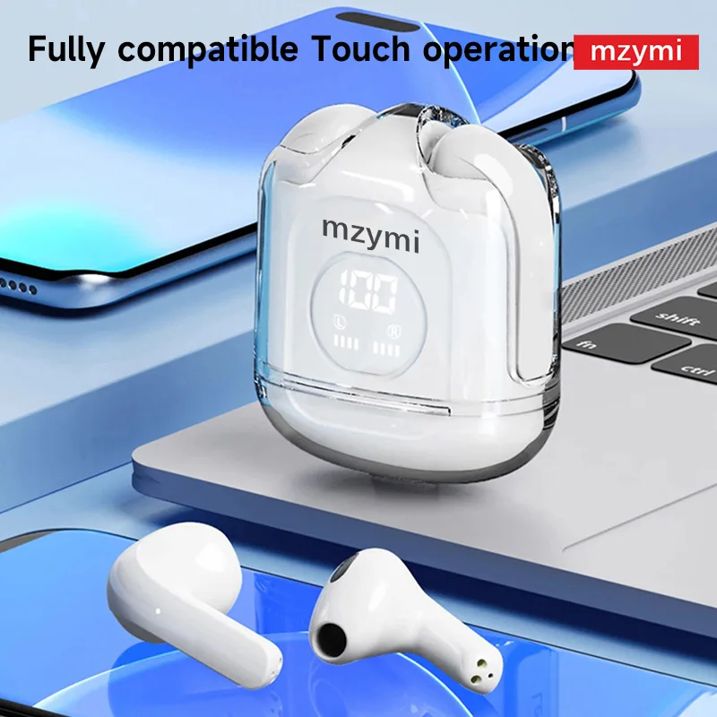 

mzymi XT65 Bluetooth 5.3 Headphone Hifi Sound TWS Wireless Earbuds Waterproof Sports Headset In-Ear Gaming Earphones For XIAOMI