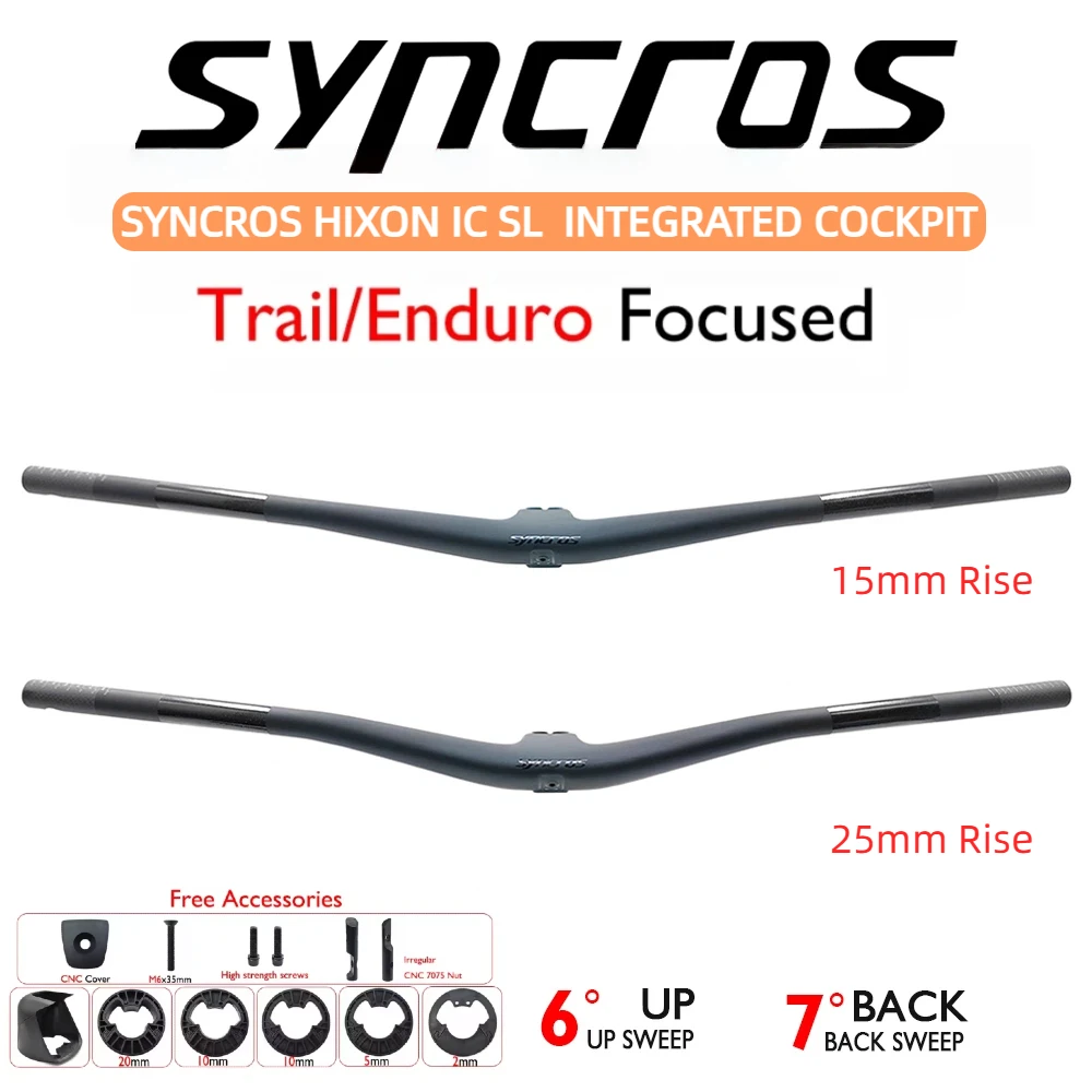 Руль для горного велосипеда SYNCROS Hixon IC SL Carbon Integrated Cockpit 4 ° /5 ° Рама Sparks Frame XC Trail Enduro с вылетом 15/25 мм