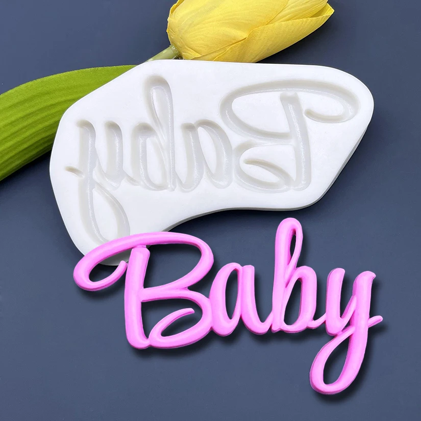 Happy Birthday Baby Silicone Mold Sugarcraft Cupcake Baking Mold Fondant Cake Decorating Tools