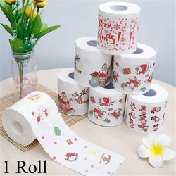 1Roll Christmas Toilet Roll Paper Home Santa Claus Bath Toilet Roll Paper Prints Funny Toilet Paper Xmas New Year Decoration
