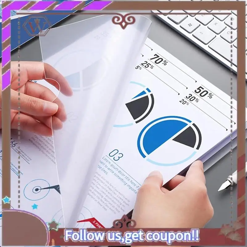 Carpetas de plástico ABBG-50Pcs, carteras con mangas A4 para archivos de protección con mangas abiertas superiores y laterales para trabajo de papel A4, fácil de usar en la oficina