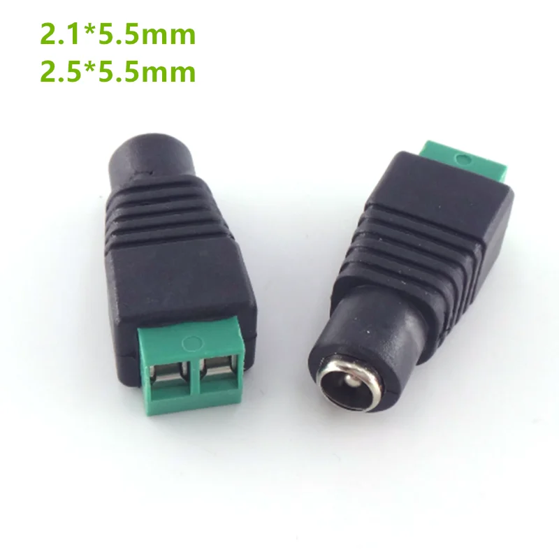 5/10Pcs 5.5 x 2.1mm 5.5 x 2.5mm DC Power Male Female Plug Jack Connector Adapter For 3528 5050 LED Strip Light Camera