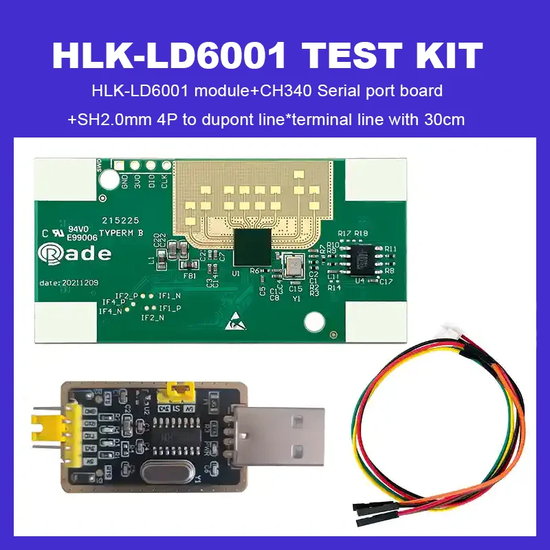 New Hi-Link original HLK-LD6001 60GHz Millimeter Wave Radar Module 8m Multi-target Human Trajectory Tracking 4T3R