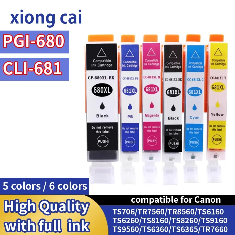 NEW PGI-680XL PGI680 CLI681 CLI-681 Ink Cartridge CLI681XL Compatible for Canon PIXMA TS8360 TR8660 TS9565 TS8160 TS8260 printer