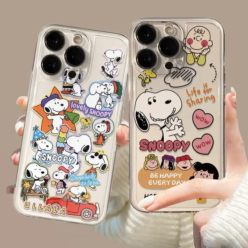 

Милый чехол для телефона S-Snoopy для Samsung Galaxy S20 S21 Plus FE A04 A04E A03S A31 A22 A51 A71 M54 M23 Note 20 Ultra Soft Clear Cover