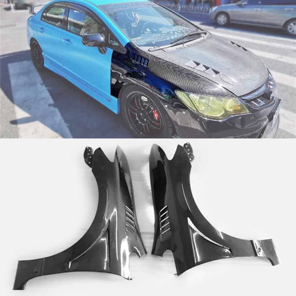 2 Style Carbon Fiber Bumper Fender Vents For Honda Civic FD2 8 gen 2006-2008 DL-CC09272