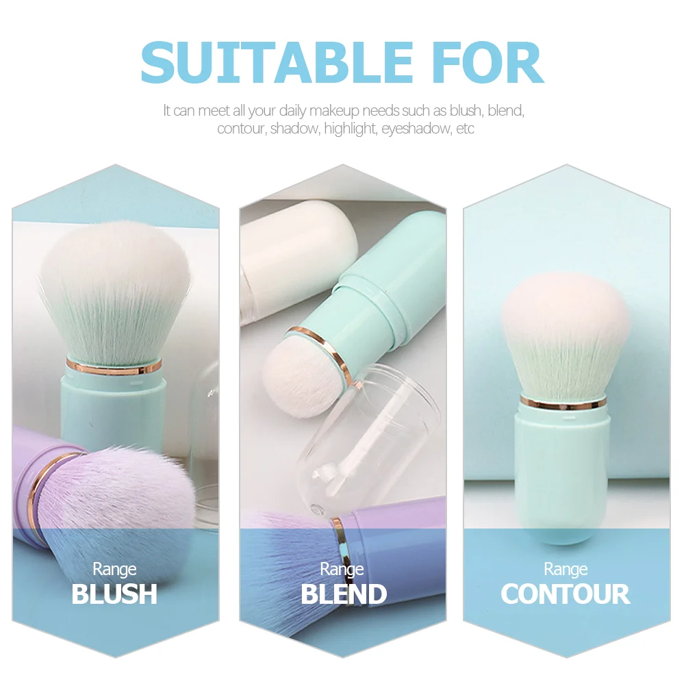 Accessorio per polvere per trucco con pennello per capsula per strumento per tubo retrattile portatile Blush telescopico in ABS da viaggio sciolto