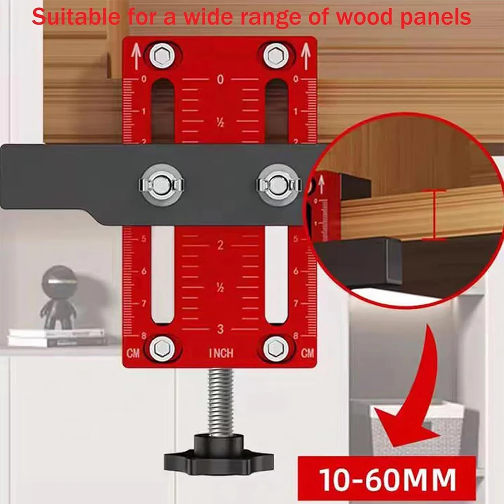 Cabinet Door Mounting Jig, with Support Arm&Clamp, Aluminum Alloy Body Tool for Installing Cabinets with Face Frame or Frameless