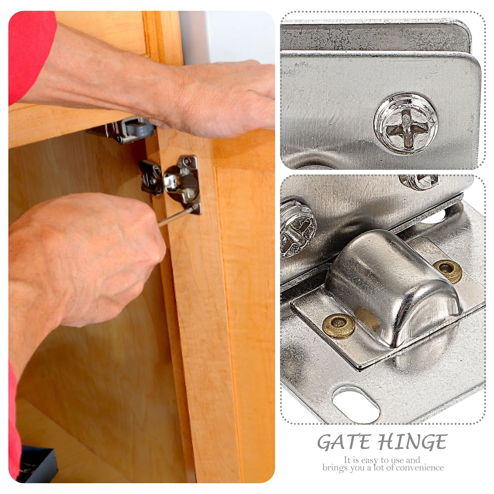 

4 Pcs Glass Door Hinges for Cabinet Gate Pivot Sink Heavy Duty Clamp Replacement Stainless Steel