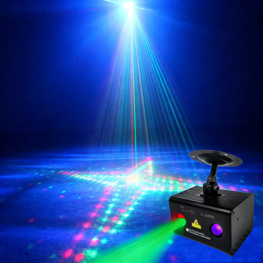 RGB Sound Activated DJ Light Projector Party Pack Disco Ball Stage Lighting for Home Karaoke Bar Club Dance Floor Atmosphere