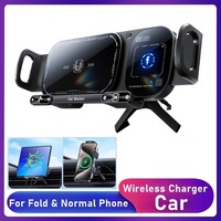 2IN1 Car Wireless Charger Phone Holder Touch Rotate Stand for Samsung Galaxy Fold 6 5 4 3 Z Flip Iphone 16 15 14 13 12 11Pro Max