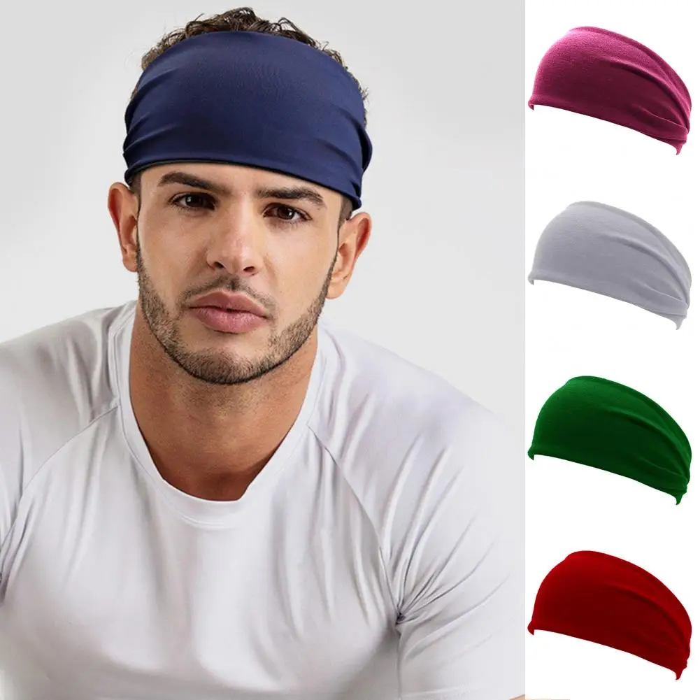 Sports Sweatband Men Women Elastic Sport Hairbands Head Band Yoga Headbands Yoga Gym Wide Headwrap Sports Workout Sweat Headband