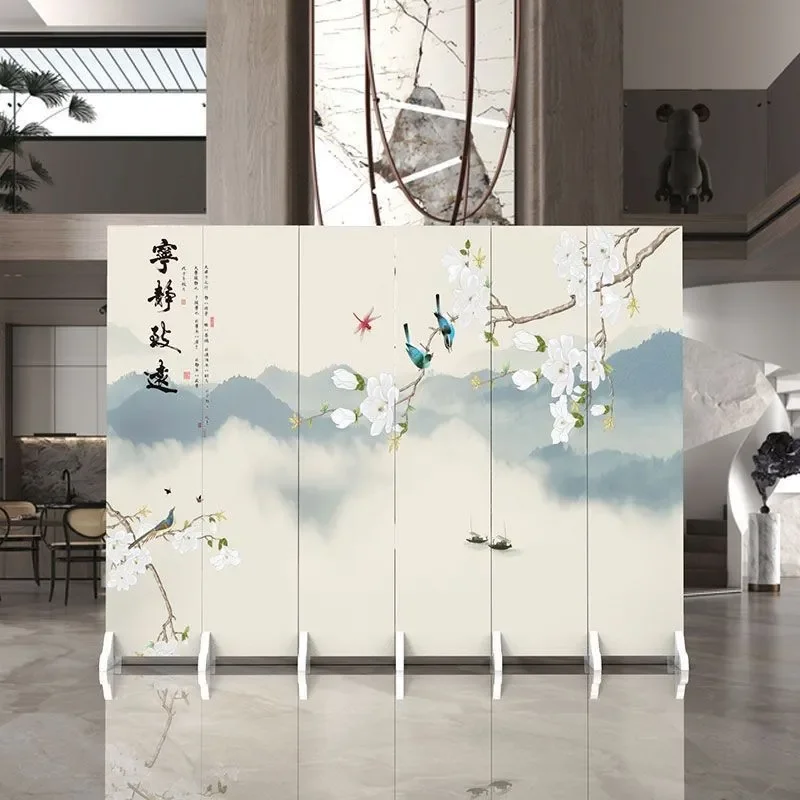 Chinese Partition Screen Mobile Folding Room Divider for Hotel Private Office Meeting Entrance Blocking Living Room
