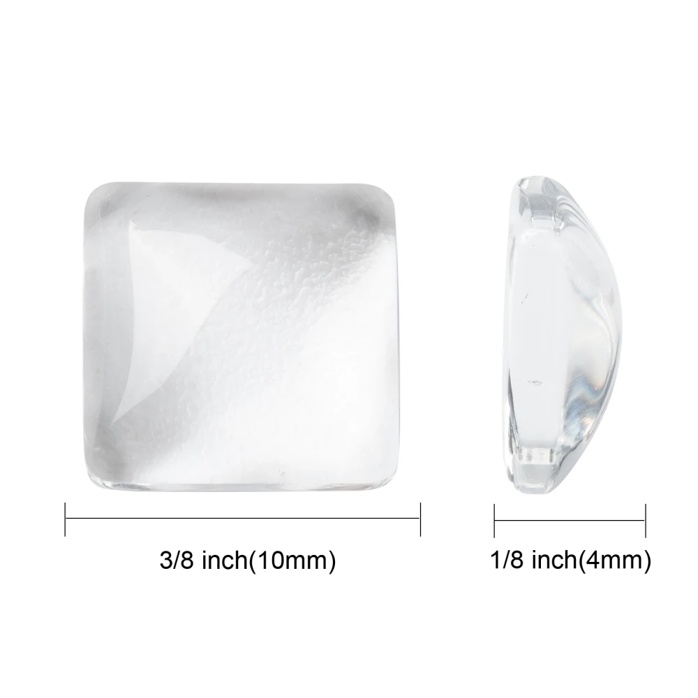 100~200pcs Clear Square Cabochons Glass Cabochon 8/10/15/18/20/ 25/30mm for Jewelry Making DIY necklace earring Creative Crafts