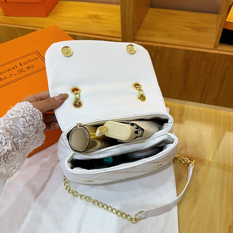 حقيبة كروس عصرية للنساء من الجلد الطبيعي ومحفظة كتف للسيدات وحقائب يد بسلسلة قابلة للتحويل #6