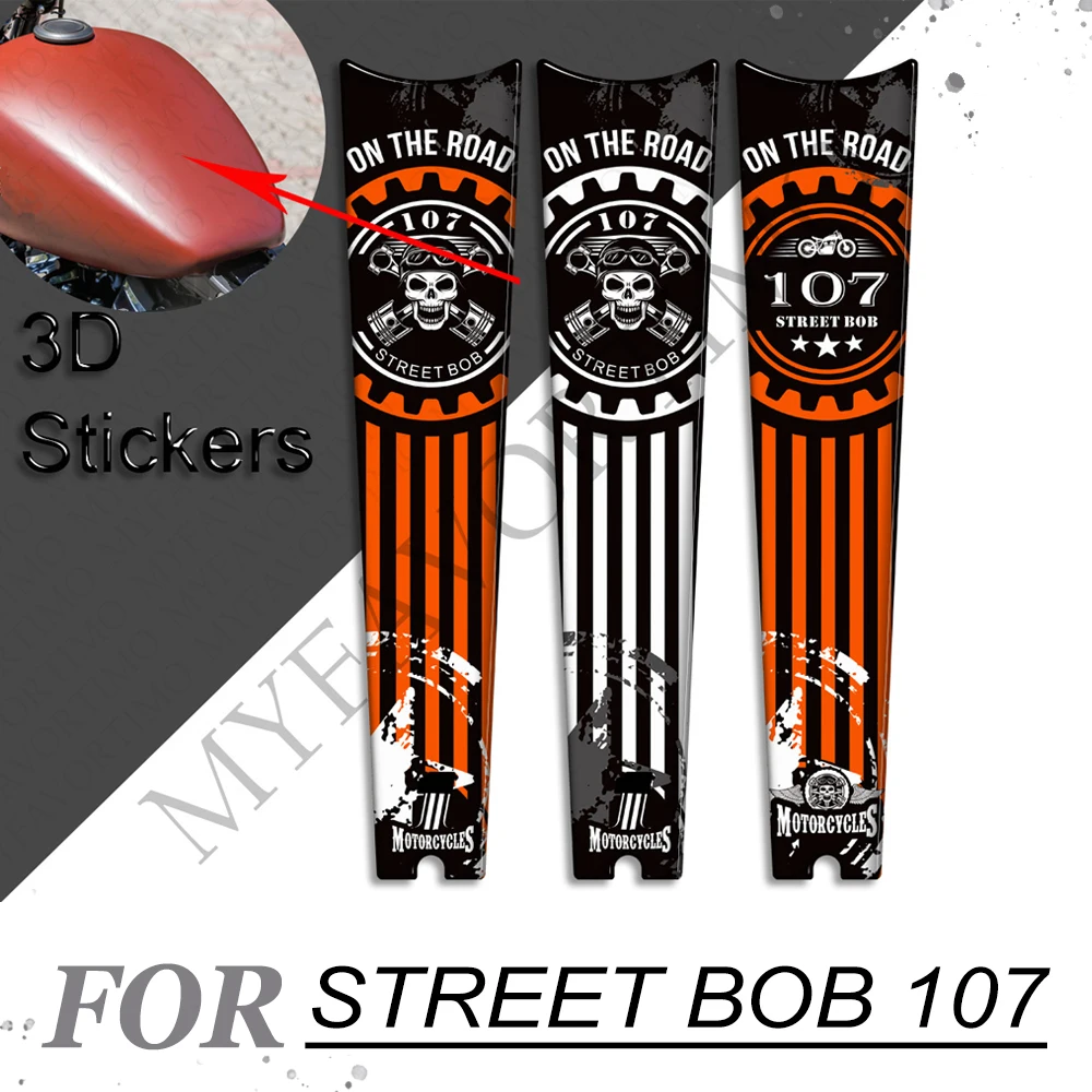 

Motorcycle For Harley Davidson Street Bob FXBB 107 M8 Protector Tank Knee Pad Side Grips Gas Fuel Oil Kit Stickers Decals