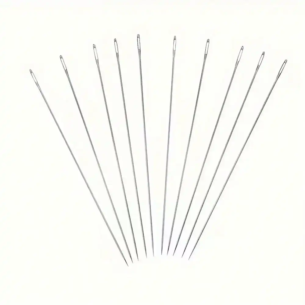 10-teiliges Set ultrafeiner Perlennadeln, Metallnähnadeln für die Schmuckherstellung, DIY-Bastelwerkzeuge zum Einfädeln von Perlen (mit Röhrchen) – Detail 2