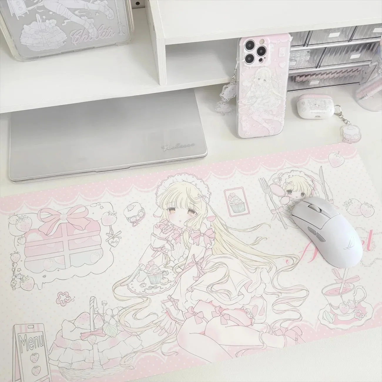 Sweet And Cute Anime Girl Pu Leather Mousepad Office Desk Mat Mouse Pad Computer Speed Type Carpet Mat Player Laptop Keyboar